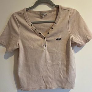 White vans button teeshirt